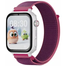 SaveFamily SaveWatch Plus 4G BT 40 mm Aluminiumgehäuse silber Textilarmband lila M