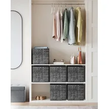 Songmics Aufbewahrungsbox 33 x 33 x 33 cm 6-tlg. schwarz meliert