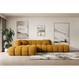 altdecor Ecksofa, Ottomane links, OLEA-L2 - 289x176x71 cm Senfgelb