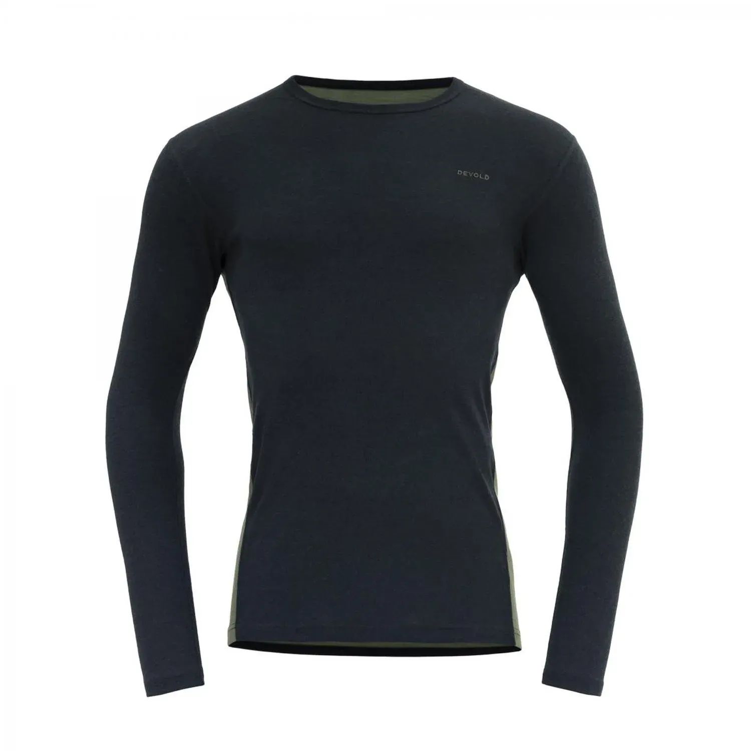 Herren-Thermoshirt Devold Multi Sport Merino 190 Shirt Man Größe: L /  schwarz/grün