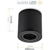 Sweet Led Aufbaustrahler GU10 rund schwarz Aluminium Aufbauspot 230V