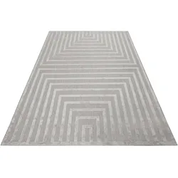 Esprit Outdoorteppich »Carolina«, rechteckig, 0,6 mm Höhe, mit Hoch-Tief-Effekt, modern, robust, pflegeleicht, Terrasse, Küche ESPRIT hellgrau B: 133 cm   1 St.