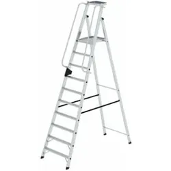 MUNK Aluminium-Stehleiter einseitig begehbar 10 Stufen