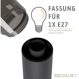 SSC-LUXon 4 Stück VARDA Standleuchte Außen schwarz E27 Fassung - Außenstehleuchte Höhe 50 cm Gehwegleuchte Design Pollerlampe