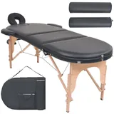 vidaXL Massageliege Klappbar 4 cm Polsterung 2 Nackenrollen Schwarz