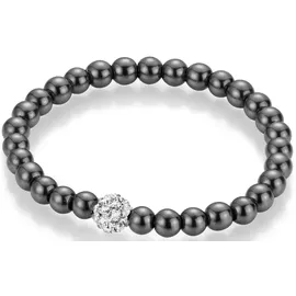 FIRETTI Armband mit Hämatit und Kristallstein grau 18 cm