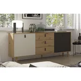 INOSIGN Sideboard »Bill, Kommode in 120cm und 180cm Breite, mit Massivholzfüssen,«, verstellbaren Einlegeböden und Schubkästen für viel Stauraum, braun