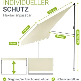 Juskys Klemmmarkise Kapstadt 350 x 120 cm Beige