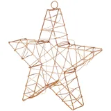 GLOBO Weihnachtsstern kupfer Weihnachtsdekoration Stern Drahtgeflecht Adventsstern Wohnzimmer, Metall, Batterien, 15x Led, Lxbxh 26x5x25 cm