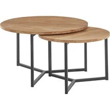 Andas »Likta« Gesamtmaße 1 D/H: 73/41 & 2 D/H: 56/39 cm, aus Eichenholz, FSC® zertifiziert, 2er-Set, stabiles Metallgestell