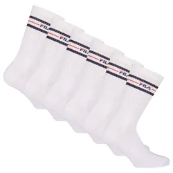 FILA Unisex Socken, 6er Pack - Strümpfe, Street, Lifesyle, Sport (2x 3 Paar) Weiß 39-42