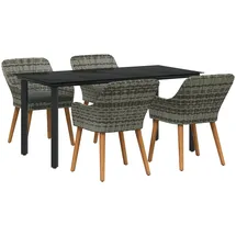 vidaXL 5-teiliges Garten-Essset in Grau Poly Rattan