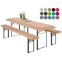 Heimtexland ® Bierzeltgarnitur Auflagen Set 3-teilig Tischdecke Bierbankauflage Polster