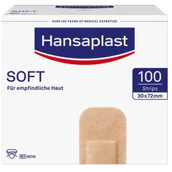 Hansaplast Soft Strips, 3cm x 7,2cm, 100 Stück 100 St