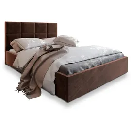 masseno Polsterbett, Braun, Holz, 140x200 cm, Schlafzimmer, Betten, Polsterbetten