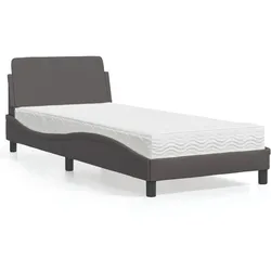 Bett mit Matratze – Grau, 80x200 cm – Komfort in stilvollem Design