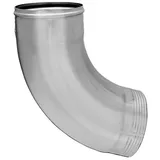 Zambelli Fallrohrbogen 72 Grad 80 Einteilig gefalzt verzinkt, Silber