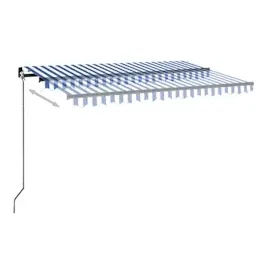 vidaXL LED Automatische Markise 400 x 300 cm blau/weiß inkl. Windsensor 3069111