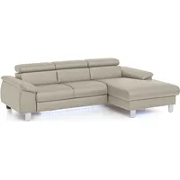 Cotta Eckcouch Kunstleder 2-Sitzer Grau