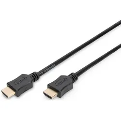 DIGITUS HDMI HighSpeed Ethernet HDMI,3m, Ultra HD 60p, gold, sw