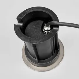 LINDBY Bodeneinbaustrahler Edelstahl Ø11cm GU10 IP67 1-flammig grau