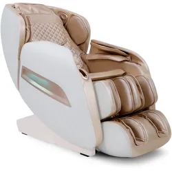 NAIPO Massagesessel Shiatsu Massagestuhl Zero Gravity für Ganzkörper, mit Heizung, SL Track, Klopfen, Kneten, Luft-Massage-System, USB, Bluetooth 3D Surround Sound Musik, Für Zuhause und Büro, WeissGold