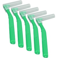 Tragbare L-förmige Interdentalbürsten, feine Textur, medizinischer Nylondraht, 5 Stück L-förmige Interdentalbürsten für die Zahnpflege(Grün)