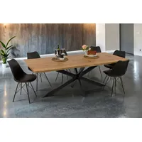 Möbelliebling Esstisch Baumkante Holz-Optik Wildeiche 220 x 100 Spider-Gestell