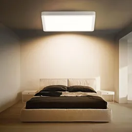 lqwell LQWELL® LED Deckenleuchte Dimmbar mit Fernbedienung, 24W 2500LM 3000-6500K RGB LED Deckenlampe, Quadrat Flache Deckenbeleuchtung IP44 * 40mm