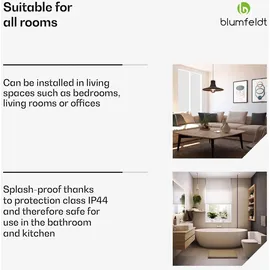 Blumfeldt Heat Square Infrarotheizung WiFi Steuerung 350W IP44 WLAN- & App-Steuerung, Thermostat, Überhitzungsschutz, für Bad & Wohnzimmer, Energieeffizient, Wandmontage, Holz