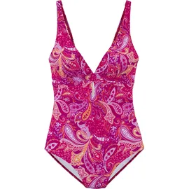 VIVANCE Badeanzug »Pretty« mit V-Ausschnitt und modischem Paisleymuster, Gr. 34 Cup A/B, pink bedruckt, , 64178569-34 Cup A/B