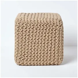 Homescapes Sitzwürfel 100% Baumwolle 0 x 0 x 0 cm Beige