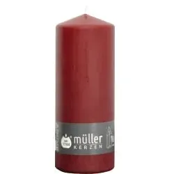 Müller Kerzen Stumpenkerze, weinrot 2011807047 , 1 Packung = 6 Stück, (Ø x H): 70 x 180 mm