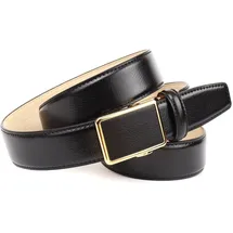 Anthoni Crown Herrengürtel Leder schwarz 100 cm
