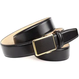 Anthoni Crown Herrengürtel Leder schwarz 100 cm