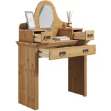otto home Schminktisch OTTO HOME "Konrad", beige (natur), B:94cm H:128cm T:39cm, Tische, Schminktisch, aus massiver Kiefer, mit Spiegel und viel Stauraum