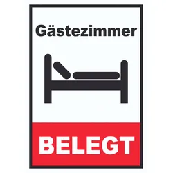 Gästezimmer belegt Schild Zimmer belegt Hochkant A5 (148x210mm)
