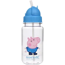 Peppa Wutz 0,35-Liter-Camping-Trinkflasche mit Strohhalm für Kinder - Blau One Size