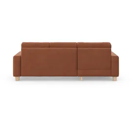 Home Affaire Ecksofa HOME AFFAIRE "Summer L-Form", rosa (kupfer), B:249cm H:91cm T:164cm, 95% Polyester, 5% Polyamid, Sofas, Ecksofa, mit Recamiere, mit oder ohne Bettfunktion und Bettkasten, Cord-Bezug