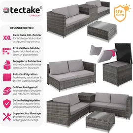 Tectake Siena Rattan Lounge grau/hellgrau