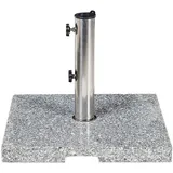 Beliani Schirmständer Granit/Edelstahl 45 x 45 cm Grau