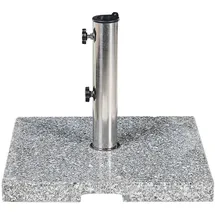 Beliani Schirmständer Granit/Edelstahl 45 x 45 cm Grau