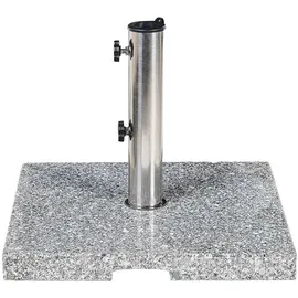 Beliani Schirmständer Granit/Edelstahl 45 x 45 cm Grau