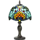 7CDXD Tiffany Lampe Klein Retro Tiffany Lampen mit Handcraft Glasmalerei Lampenschirm und Metallsockel für Dekorieren Sie Schlafzimmer Wohnzimmer Arbeitszimmer Büro Bar [Energieklasse F]