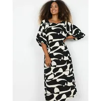 Soyaconcept Druckkleid Midi Schwarz 36