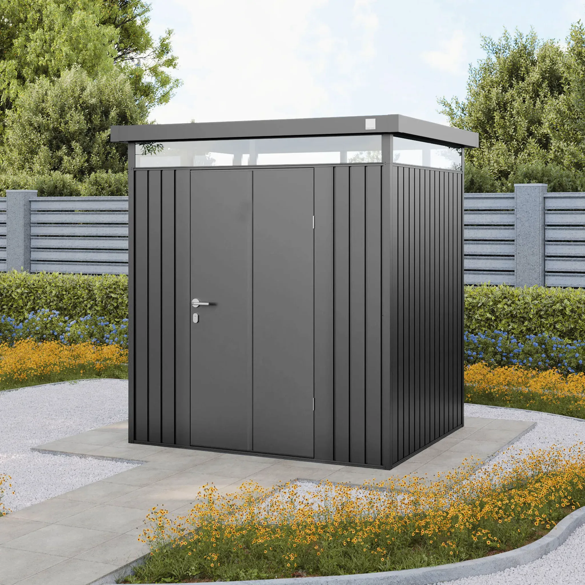 PRIMEYARD  180 x 150 cm Abri de jardin, gris métallique - (GFPV00980)