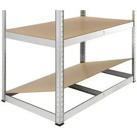 Juskys Lagerregal Metall 200 x 100 x 60 cm Silber