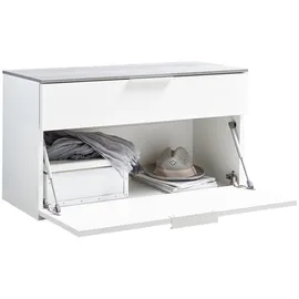 Composad Carryhome Garderobenbank Weiß, 1-Sitzer, 1 Schubladen, 90x50x35 cm, Garderobe, Garderobenbänke, Garderobenbänke