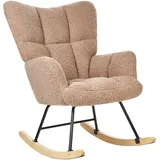 Beliani Schaukelsessel aus Bouclé Stoff beige gepolstert Schaukelstuhl modern Oulu