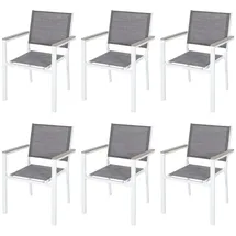 avestar Gartenstuhl 6er Set 6 x 59 x 59 x 108 cm grau/weiß